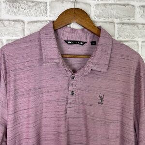 Travis Mathew Dull Purple Garment Dyede Soft Pima Golf Polo Shirt Mens 2XL